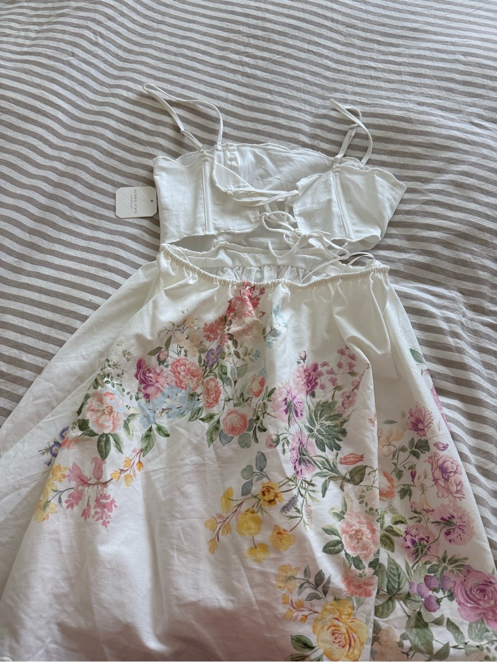 Altar'd State White Floral Spaghetti-Strap Dress - Picture 3 of 6